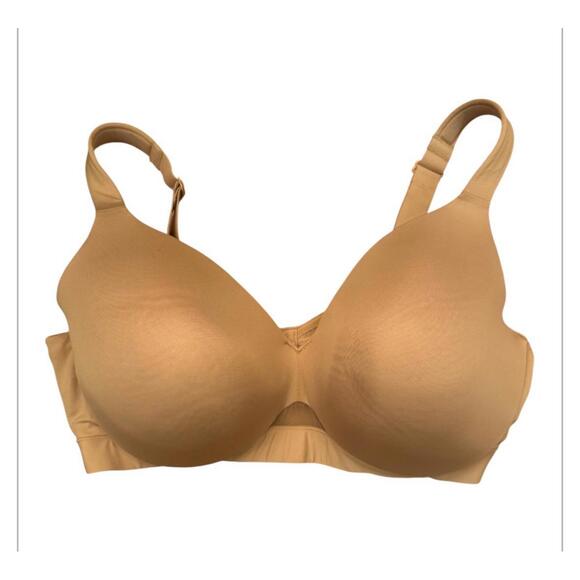 Cacique Tan Full Coverage Bra Underwire Lightly Lined Mesh Detail 40DDD - Picture 1 of 4